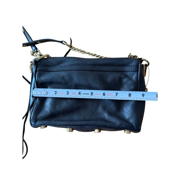 REBECCA MINKOFF Black Gold Leather MAC Crossbody Bag - Picture 5 of 9